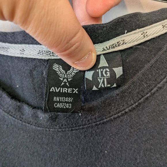 VTG Y2K AVIREX Men Long Sleeve Shirt Size XL Black Streetwear Baggy Loose Fit - Picture 4 of 12